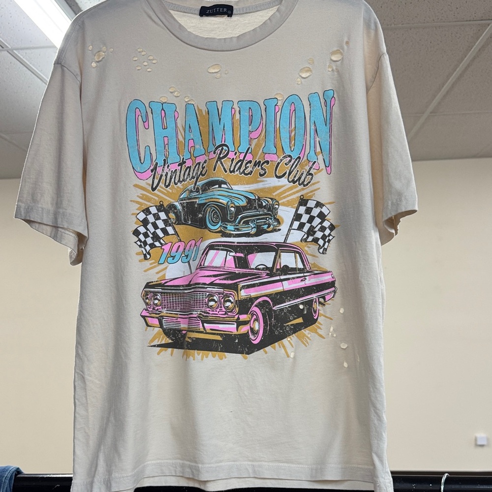 Champion Vintage Riders Club Tee, distressed